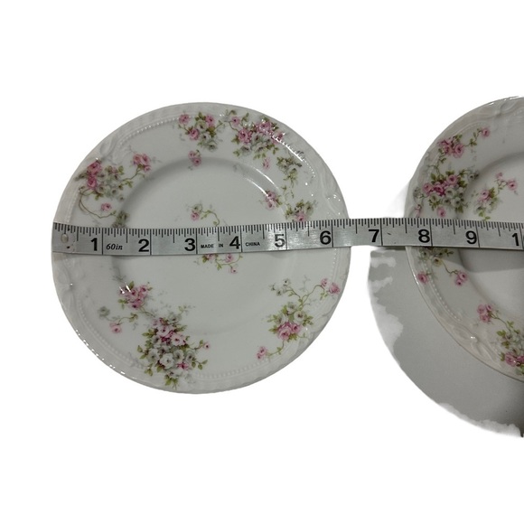 Antique Theodore Haviland Limoges Set of 3 Salad Plates Floral & Embossed Rims - Picture 6 of 9